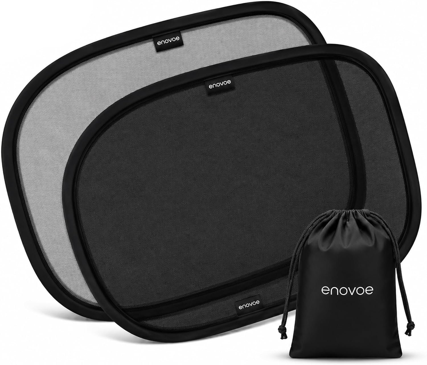 Enovoe Car Window Shades for Baby (4 Pack) – 21″x14″ – Sun Shade Blocker, Cling – Glare Shield and UV Rays Protection for Your Child – Side Windows Screens for SUV- Mesh Window Shades for Car Baby