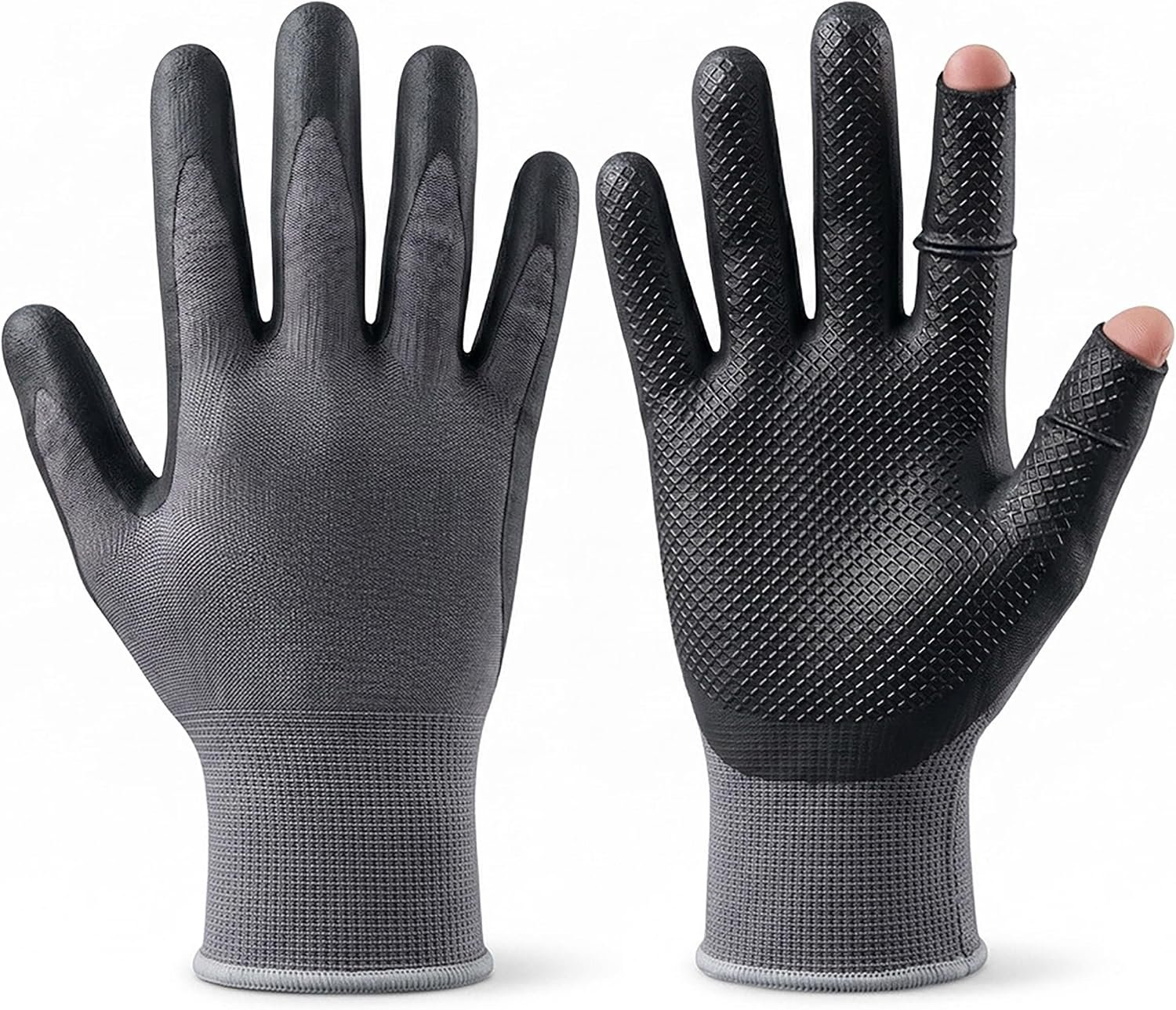 Patented Index Fingerless Gloves – Touchscreen Matrix Nitrile | Open Index Finger & Thumb Tip gloves for outdoor photography, hiking, and camping. Designed for both men and women.