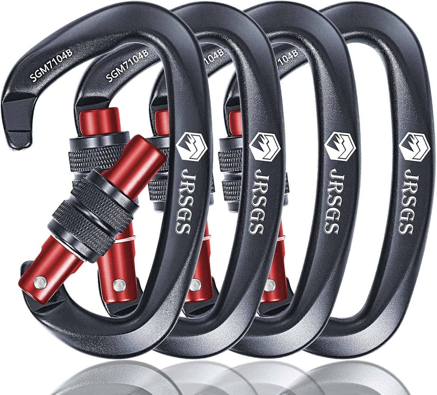 25KN Locking Climbing Carabiner Clips, UlAA Certified Rockclimbing Carabiner,Heavy Duty Carabiners Equipment,Large SizeCarabiner for Climbing, Rappelling,Hunting and Rescue