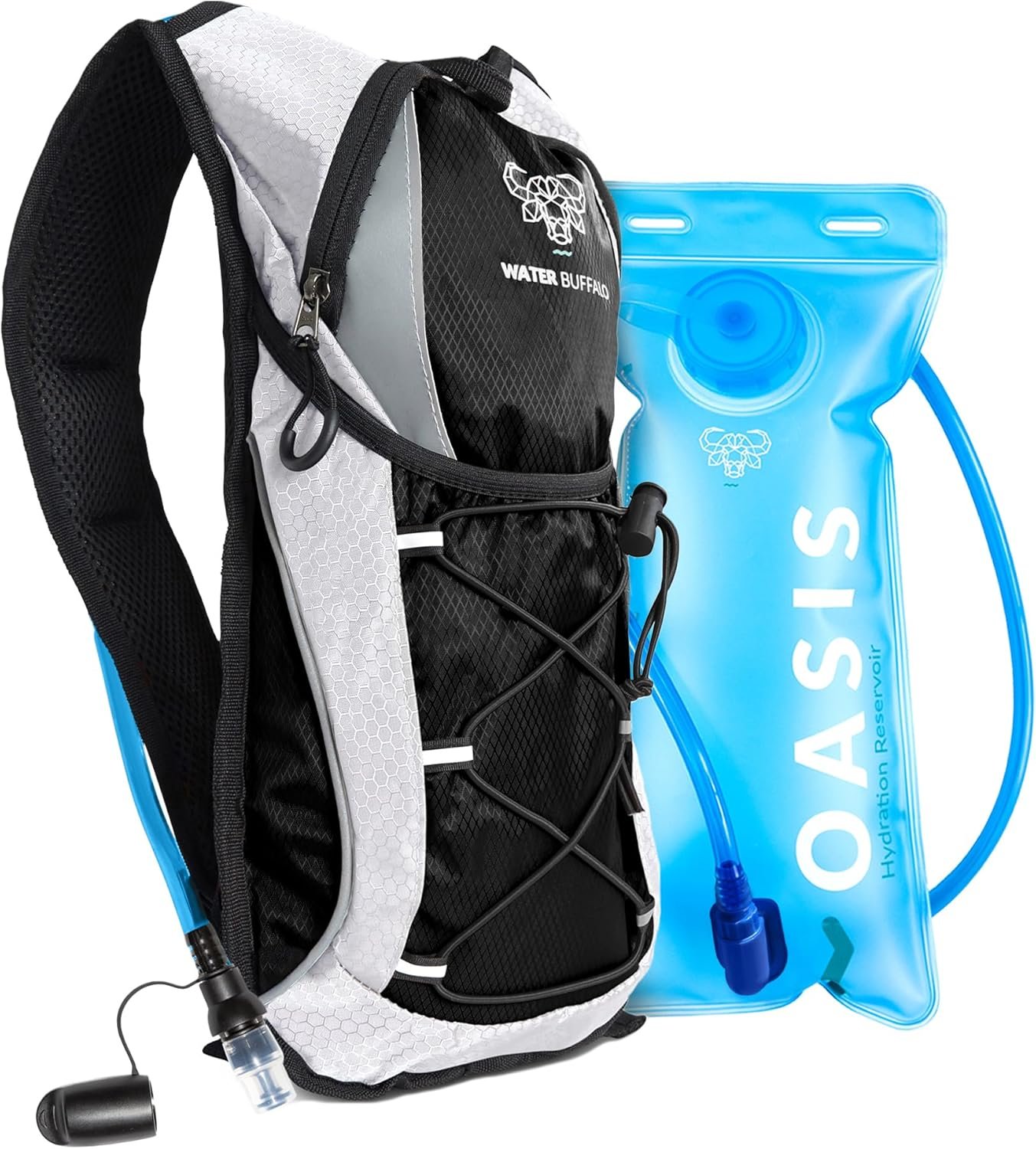 Water Buffalo Hydration Backpack – Lightweight Hydration Pack with 2L Water Bladder – Water Backpack for Hiking, Running, Biking, and Raves – Road Runner 12L Hydropack Backpack