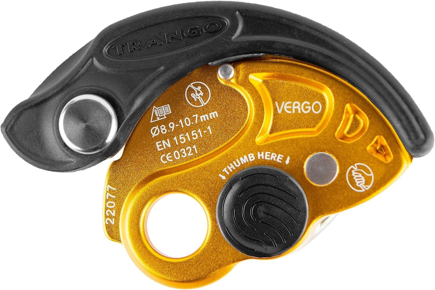 TRANGO Vergo Belay Device – Rock Climbing, Rappelling Protection, (8.9-10.7 mm Ropes)