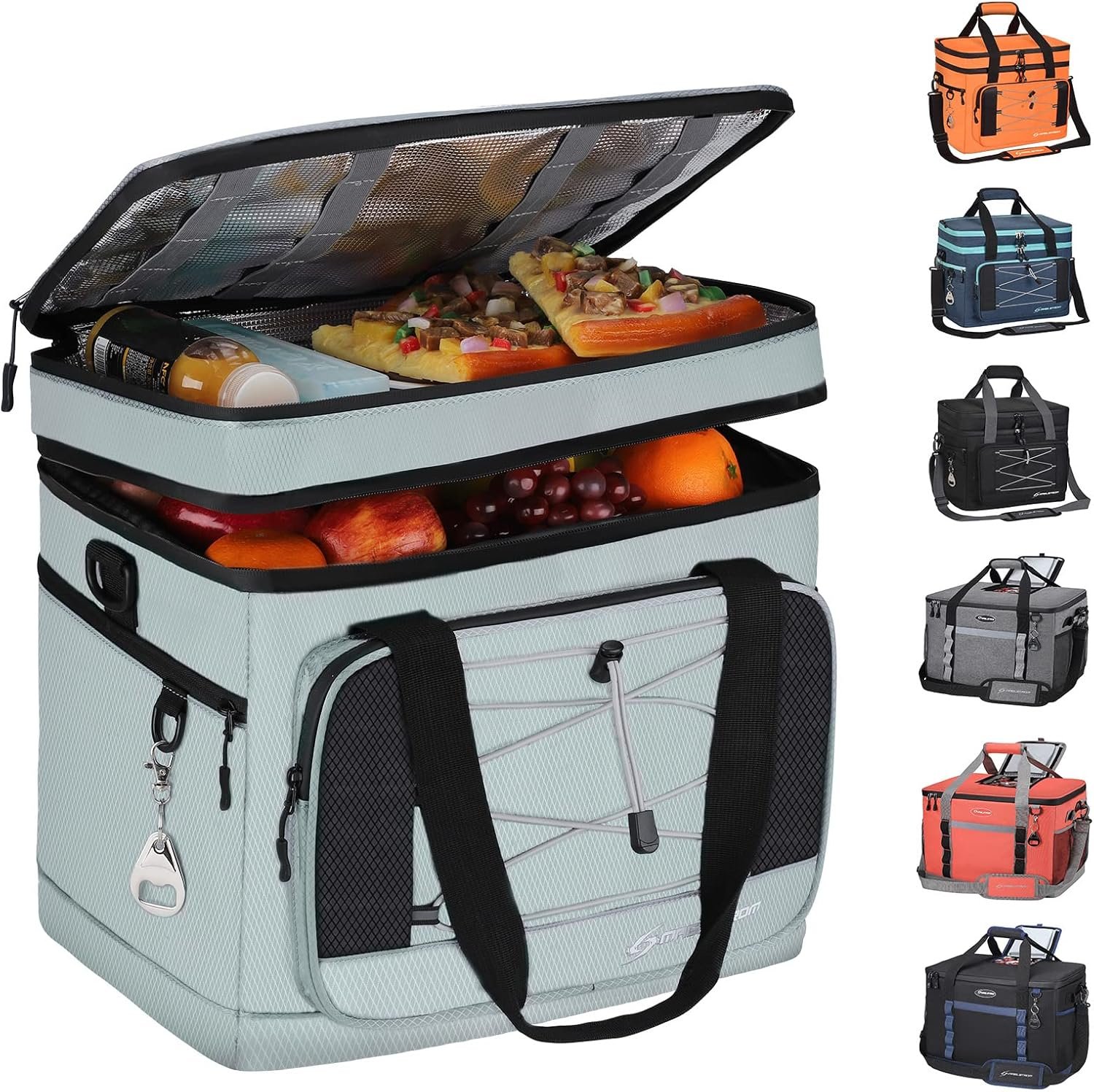 Maelstrom Portable Collapsible Soft Cooler Bag – 24/30/60 Cans Double-Deck Leakproof Ice Chest for Beach, Camping & Grocery