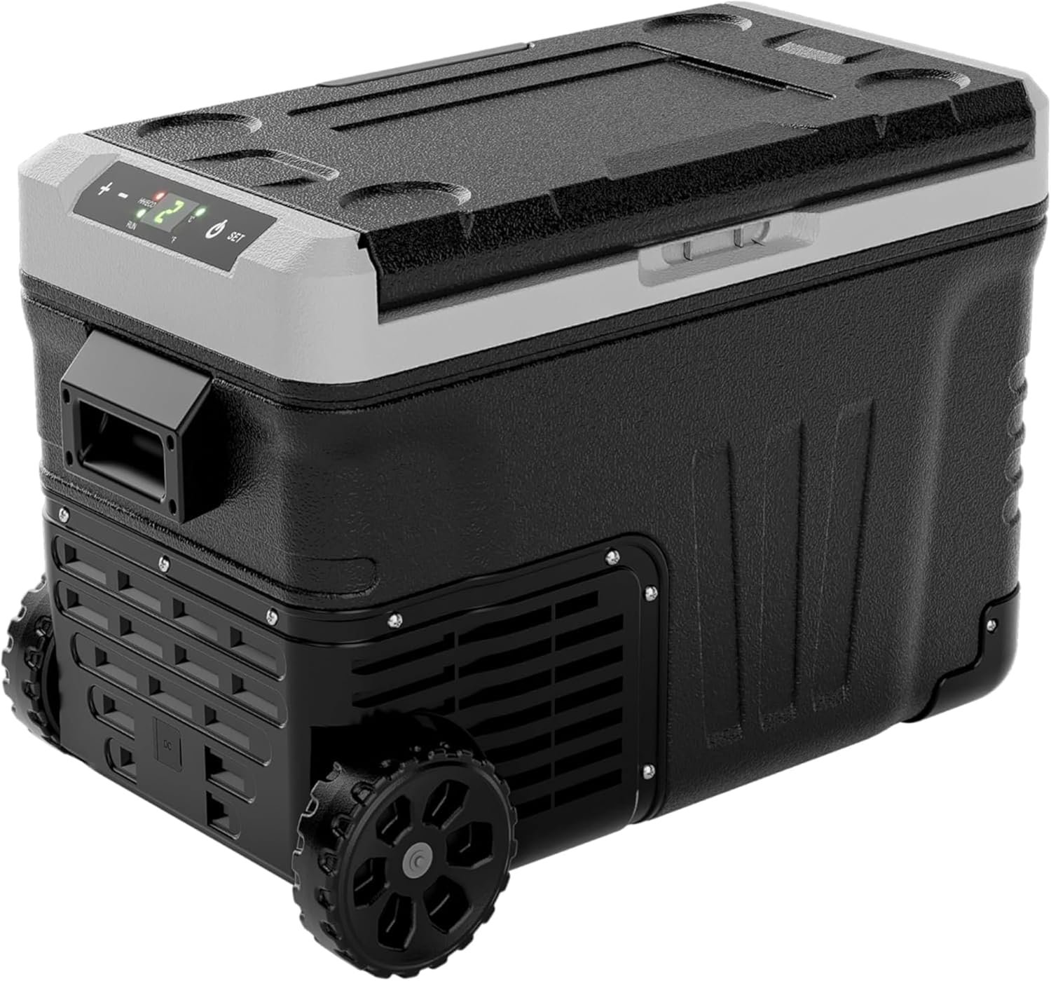 EUHOMY 12 Volt Refrigerator, 37QT(35L) Electric Cooler, Portable Freezer 12V/24V DC 100-240V AC, 12V Fridge -4℉~68℉, 12V Cooler with Wheels & 2 Baskets for Travel, Truck, Boat, Camping