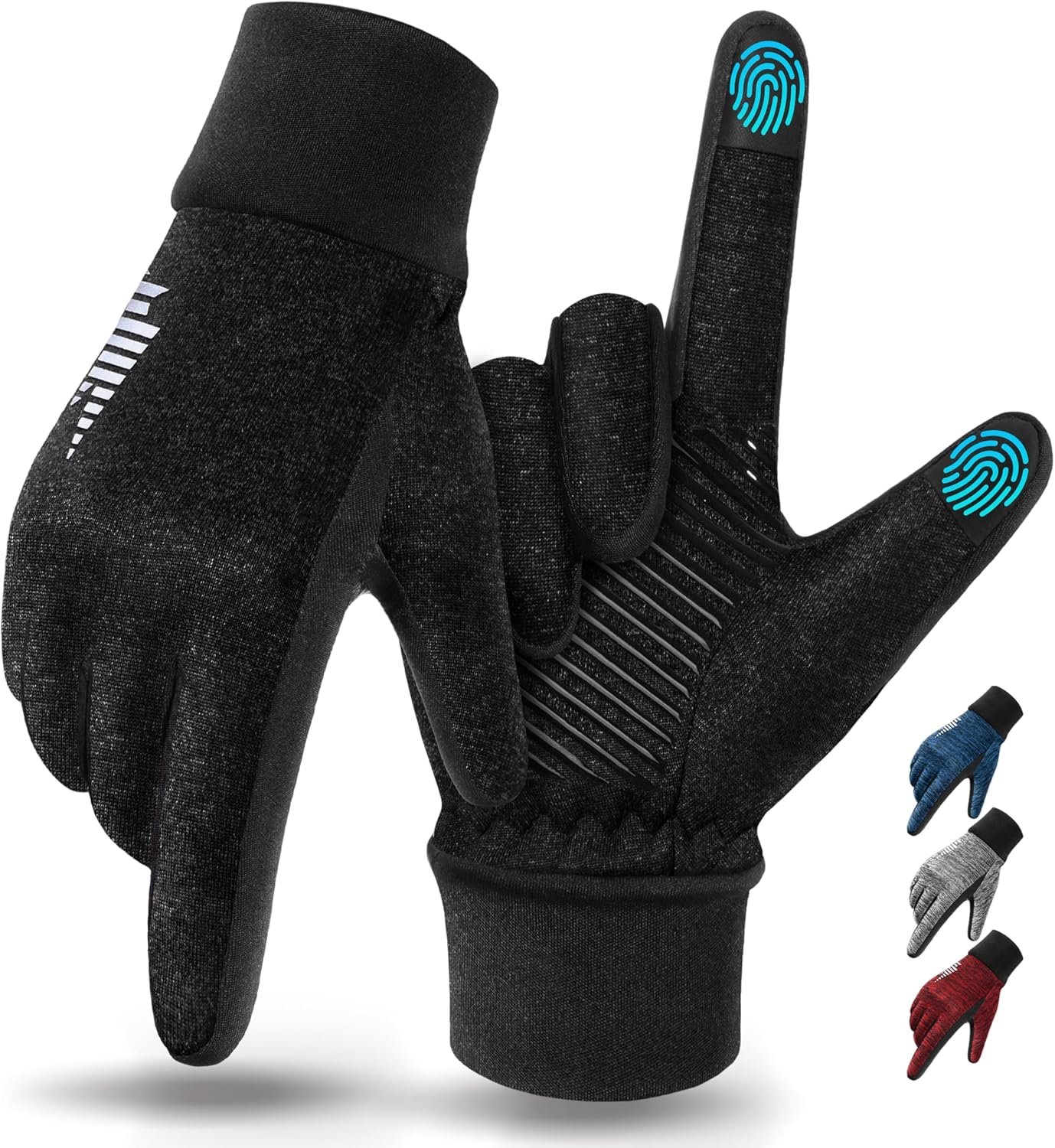 rivmount Lightweight Winter Running Gloves, Touch Screen & Anti-Slip Warm Thermal Glove Liners, Cool Weather Driving Cycling Hiking Biking Walking Sporting for Women Men