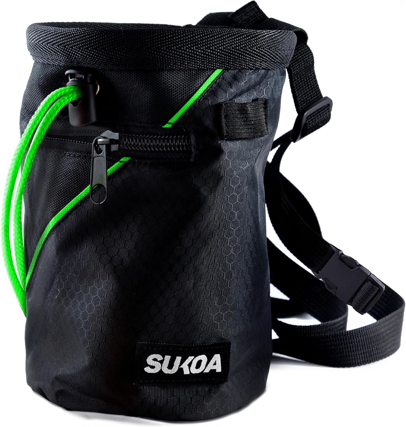 Chalk Bag for Rock Climbing – Rock Climbing Gifts Gear Accessories – Quick-Clip Belt, Large Zippered Pockets & Brush Holder – Weight Lifting, Gym, Bouldering, Disc Golf, Wall, Rock Climbing Chalk Bag