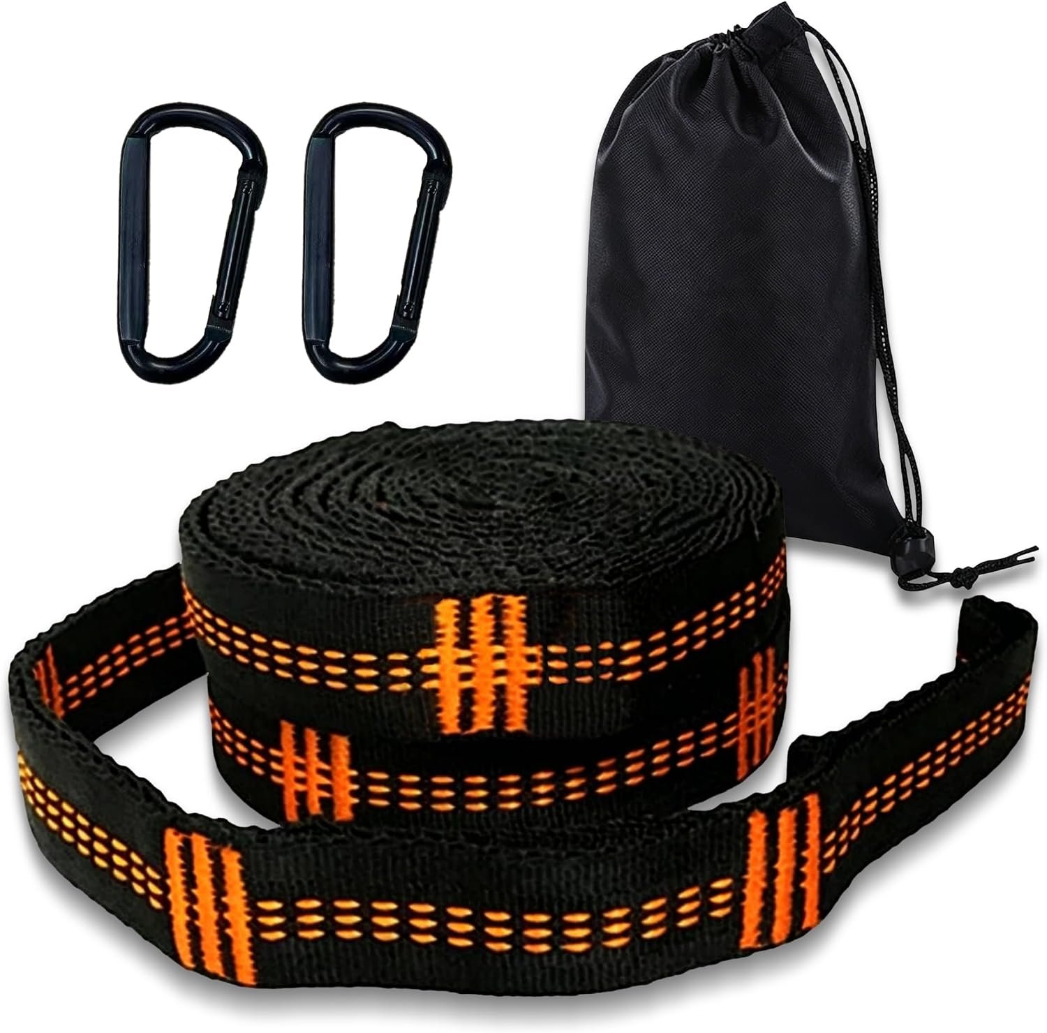 2pcs Hammock Straps with Carabiners, 2m/78.7inch Long & 7 Adjustable Loops Total- Quick & Easy Setup for Hammock,Swing. Extra Strong, Lightweight & Tree Friendly.