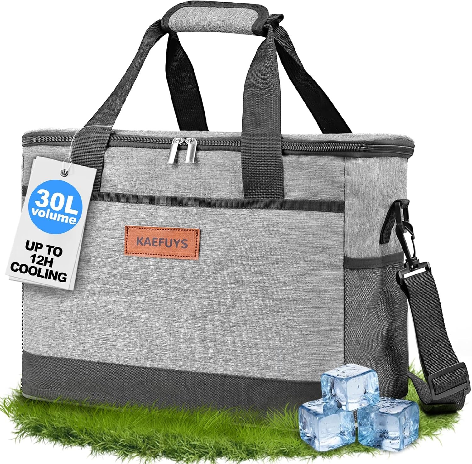 Insulated Cooler Bag Soft Cooler Bag for Men/Women with Shoulder Strap, Leakproof for Camping, Travel, Picnic, Work (30L)
