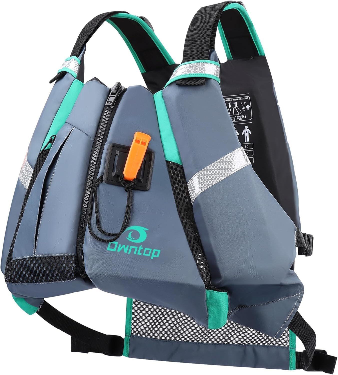 Owntop Adult Swim Vest – Adjustable Safety Strap & Premium Buoyancy for Paddle Sports, Kayaking, Canoeing, Boating