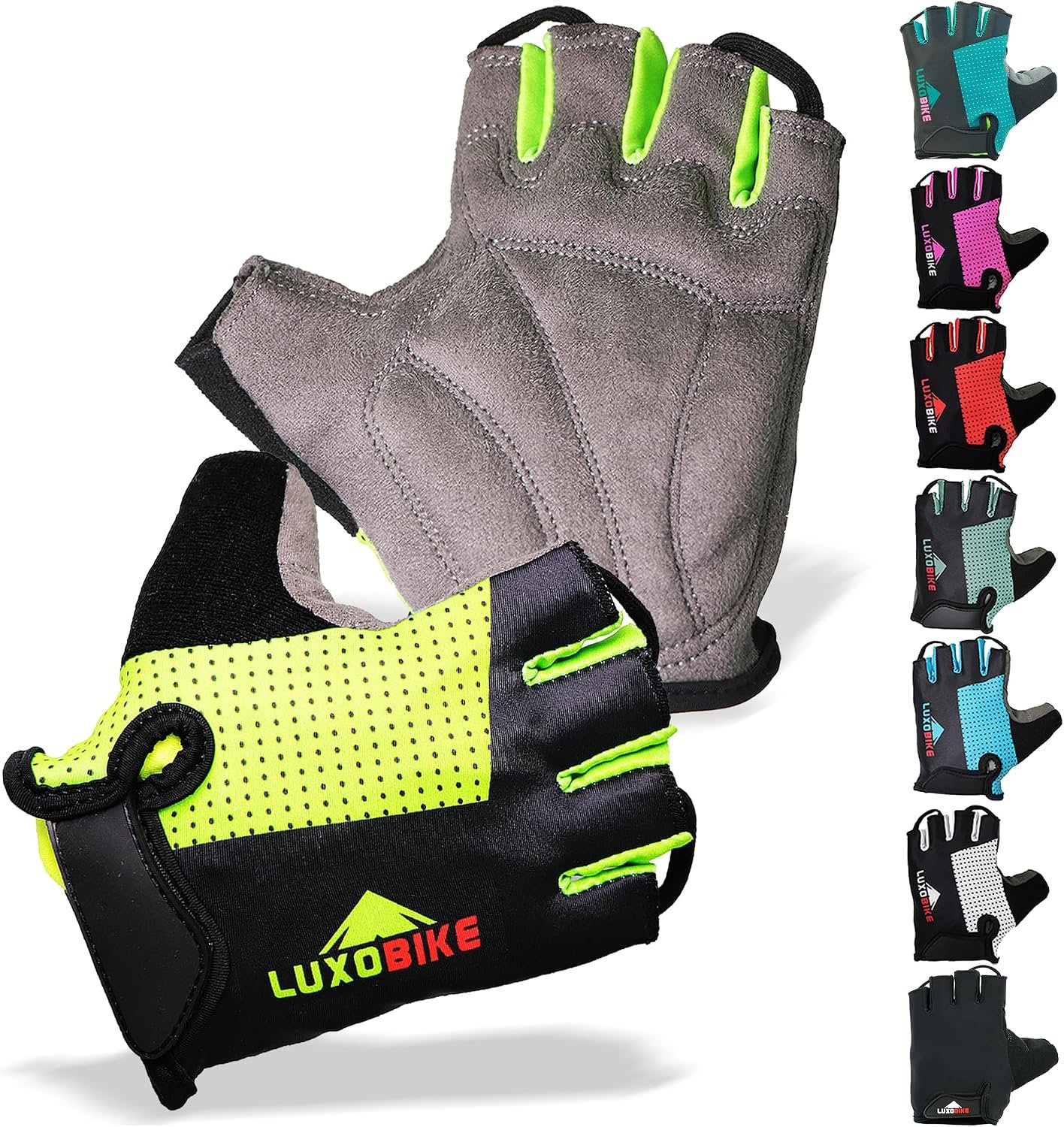 Bike Gloves for Men Cycling Biking Gloves Women – Padded Shock Absorbing Bicycle Riding, Anti-Slip Breahtable Half-Finger ‘s for Mountain Biker Ebike