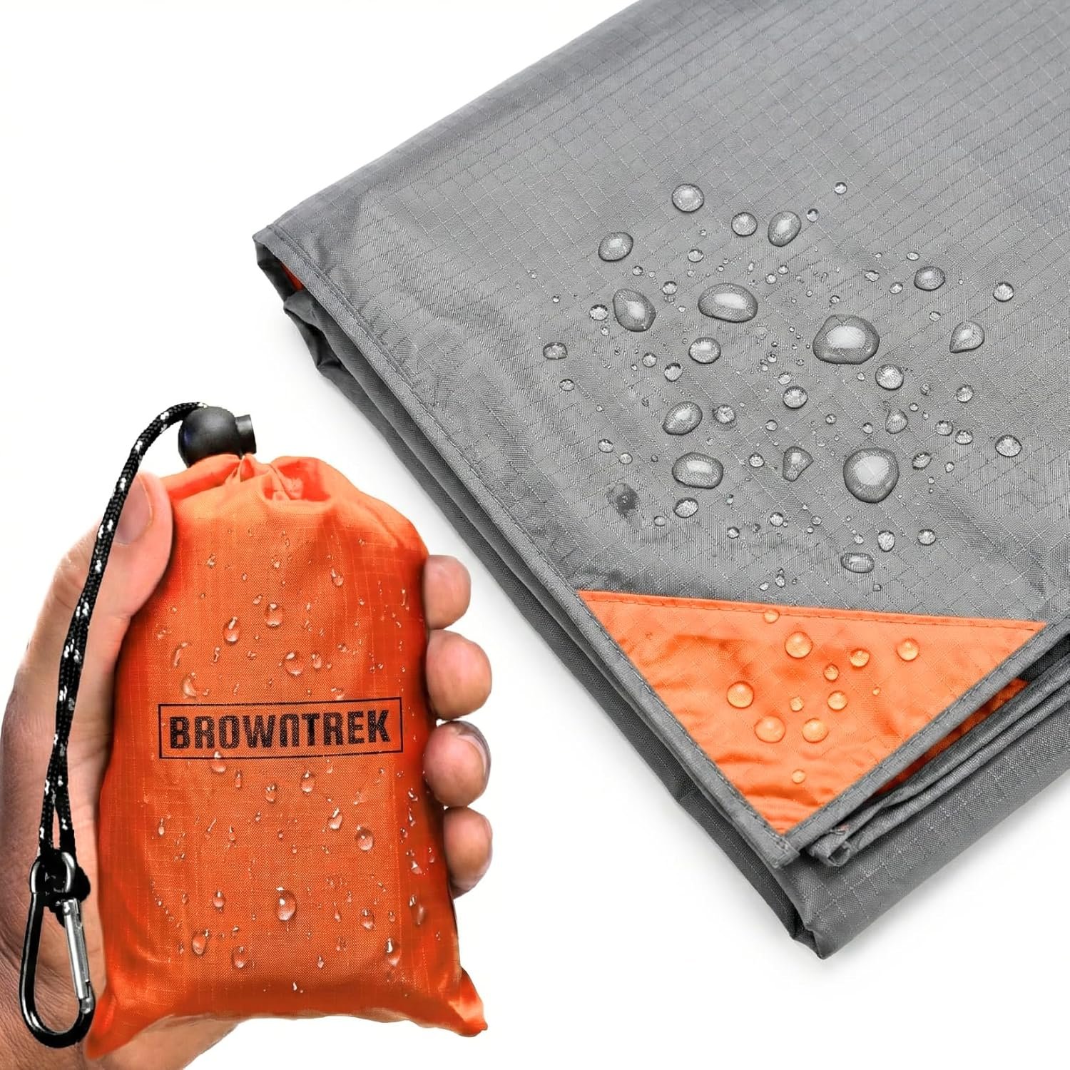 Pocket Blanket (Water Resistant) – Ultralight Sand Proof Beach Mat for Hiking, Festivals, & Travel – Compact Ground Cover Fits 2-4 Adults (Stake Loops Included)