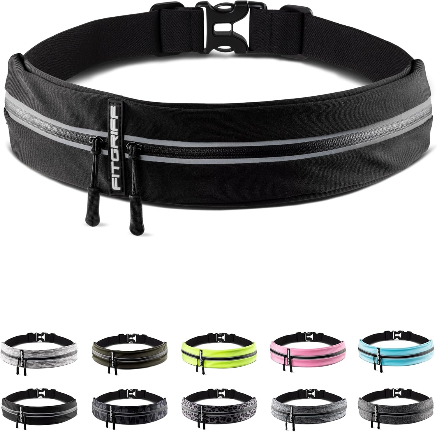 Fitgriff® Running Belt for Men & Women – Secure Jogging Pouch for Phone, Keys & Essentials – For All Cell Phones