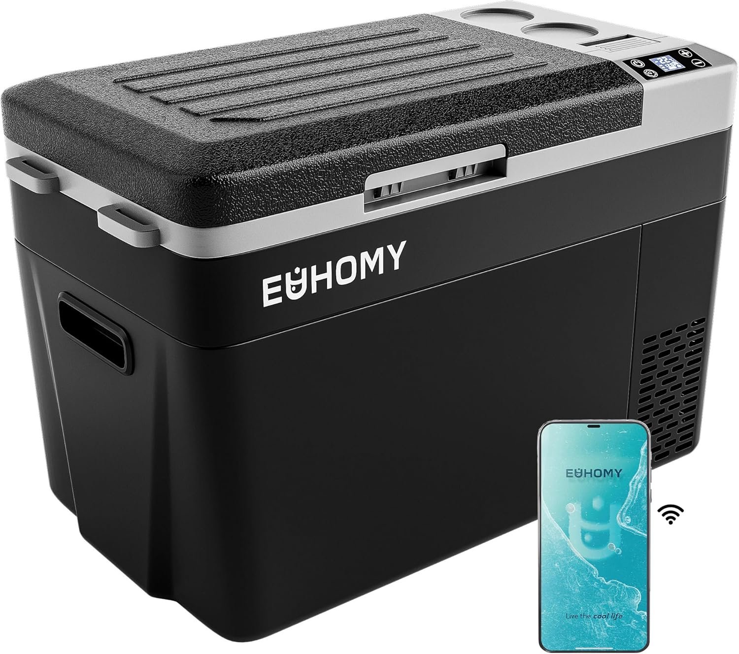 EUHOMY 12 Volt Refrigerator, 32QT(30L) PortableRefrigerator, Car Fridge Usable Battery, CarRefrigerator 12/24V DC 110-240V AC, Portable Freezer for Camping, Travel, Truck, Outdoor