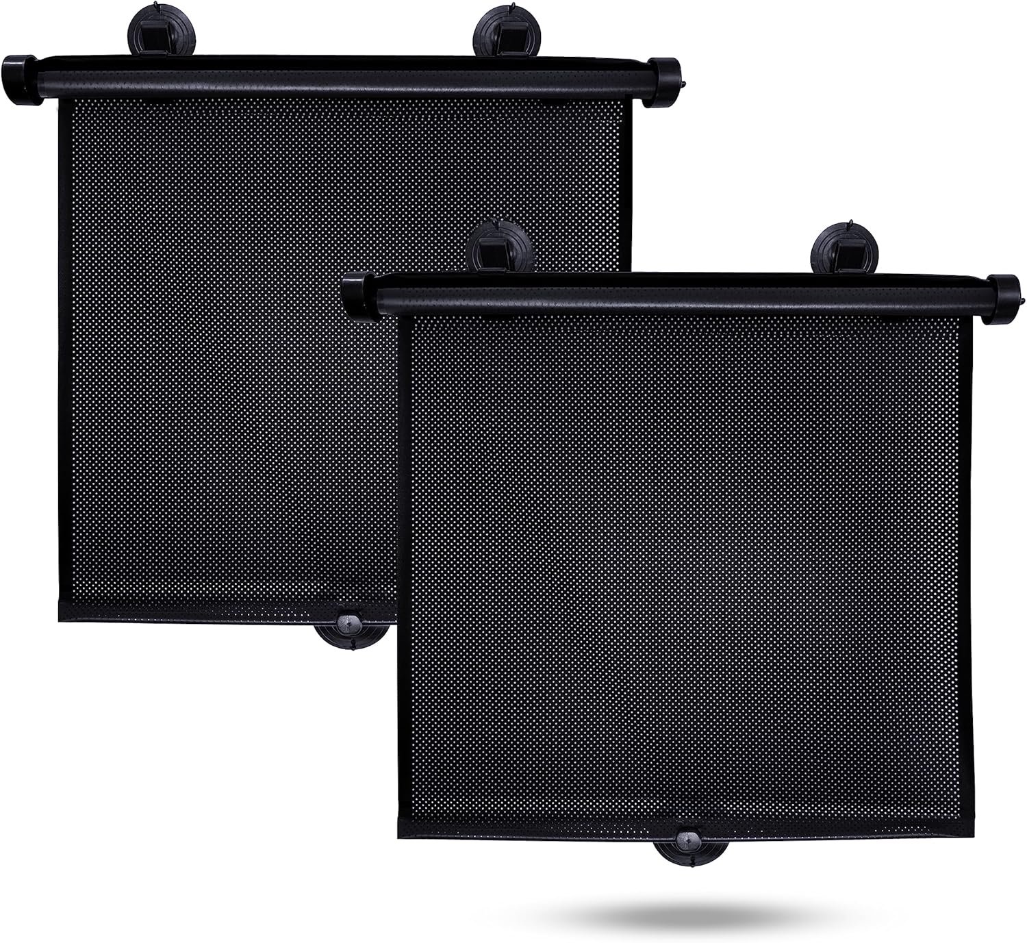 EcoNour Car Side Window Sun Shade (2 Pack) | Retractable Roller Sunshade for Kids | Baby Car Window Shades for UV and Sun Glare Protection | Baby Travel Accessories (15″x17″)