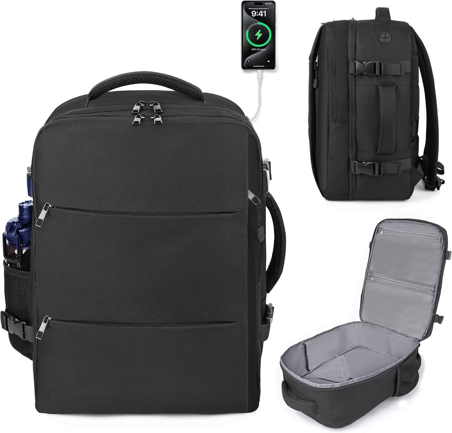 DEYACE Travel Backpack for Men Women, TSA Approved Carry On Backpack 17x13x8 Personal Item Size Airplane Approved Weekender Bag, Water Resistant Lightweight Laptop Daypack for Flight