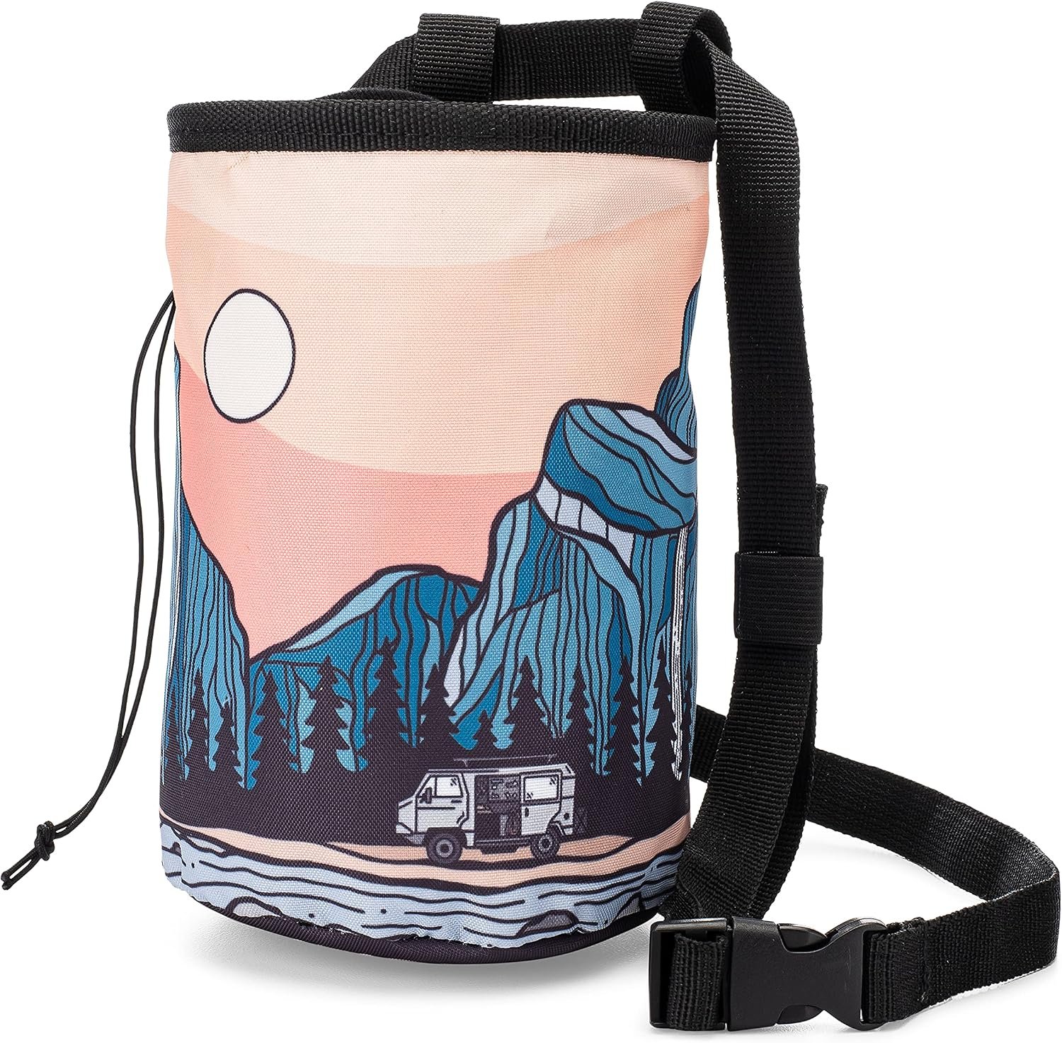 Oso Supply Co – Waxed Canvas Climbing Chalk Bag for Adults and Kids, Drawstring Closure, Adjustable Waist Belt, Indoor/Outdoor Training, Rock Climbing, Bouldering, Weightlifting
