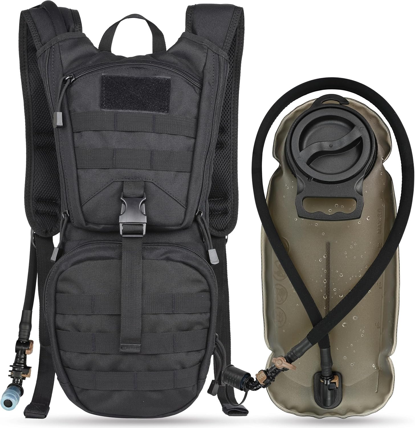 MARCHWAY Tactical Molle Hydration Pack Backpack with 3L TPU Water Bladder, Military Daypack for Cycling, Hiking, Running, Climbing, Hunting, Biking